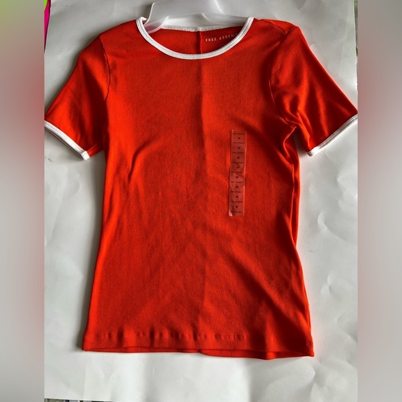 [Free Assembly]  Women's Round Neck Short Sleeve T Shirts Orange Size M - Picture 2 of 16